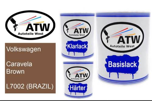 Volkswagen, Caravela Brown, L7002 (BRAZIL): 1L Lackdose + 1L Klarlack + 500ml Härter - Set, von ATW Autoteile West.